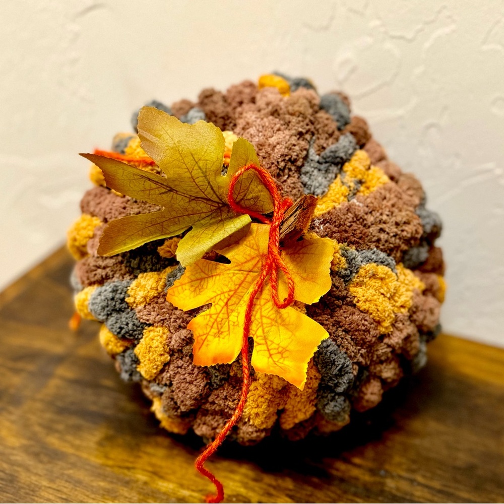 Cozy Autumn Knit Pumpkin Decor